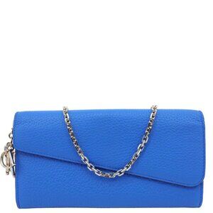 Christian Dior  Diorissimo Leather Long Wallet Blue